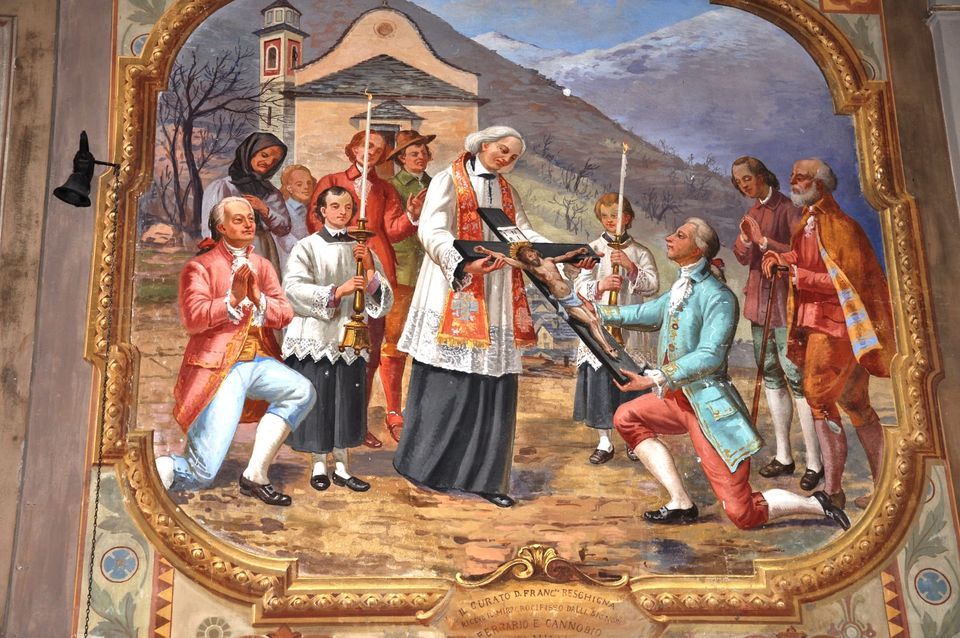 Foto 1: il dipinto che raffigura la donazione del 1721